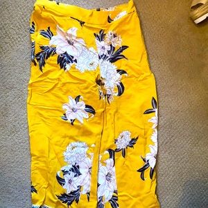 Ann Taylor loft yellow floral pants sz SP NWT